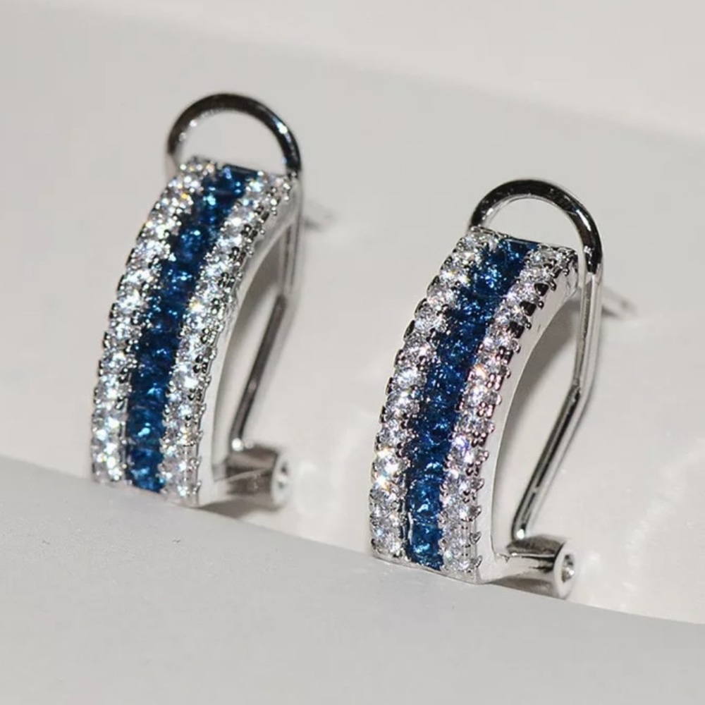 Sterling Silver Stud Earrings - Picture 3 of 4